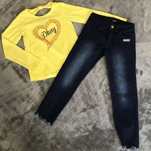 DKNY Kids Long Sleeve shirt/Jeans with adjustable